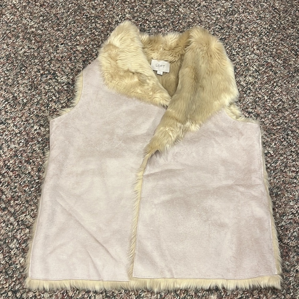 Ann Taylor Reversible Shearling Fur Vest - Picture 3 of 5
